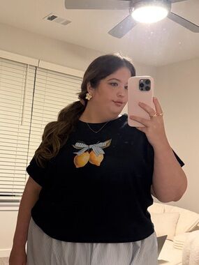 ASOS Navy Blue Lemons & Blue Ribbon Graphic Tee